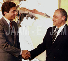 From left to right: Reza Pahlavi; Manouchehr Bibiyan